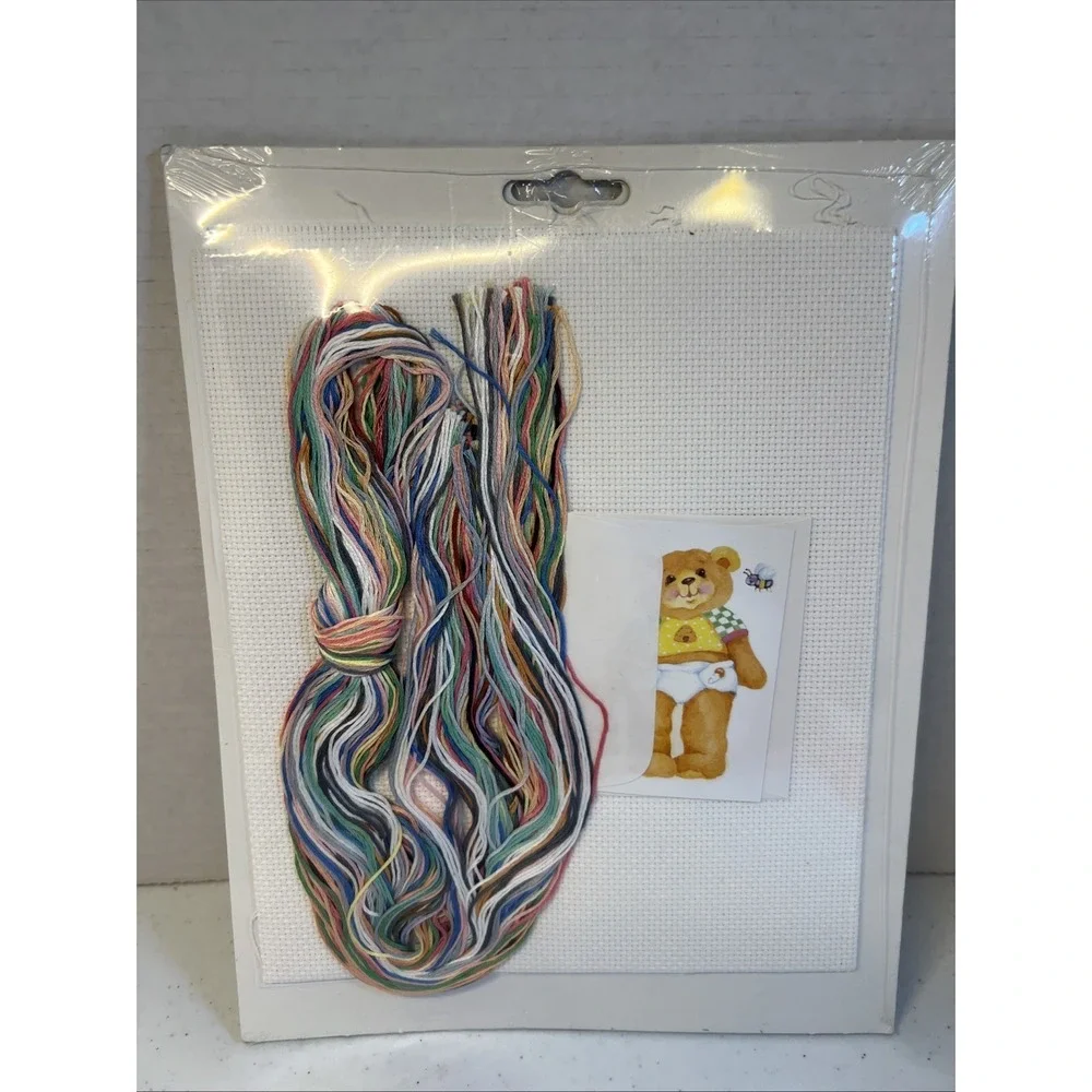 BABY STEPS ~ BEAR PHOTO FRAME Cross Stitch Janlynn Kit #1136-04 Personalize NEW